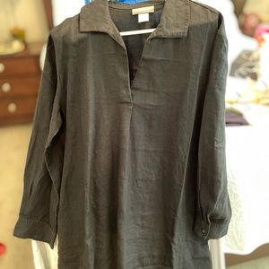 Mark and Graham Linen Black Tunic Dress